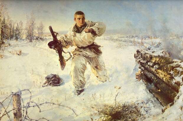 В. Памфилов. Подвиг Александра Матросова. 1955 год. В. Памфилов. Подвиг Александра Матросова. 1955 год.