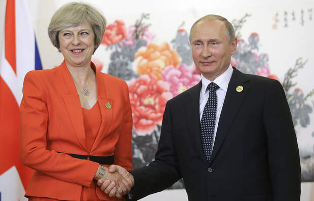 Премьер-министр Великобритании Тереза Мэй и президент России Владимир Путин