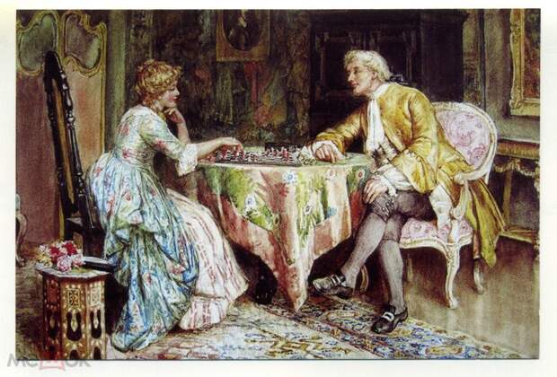 Игра в шахматы, картины разных художников и времён