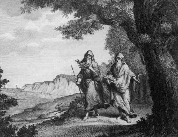 Два друида, прогуливающиеся по английской сельской местности, XVIII век. \ Фото: elastickare.rockahula.org.