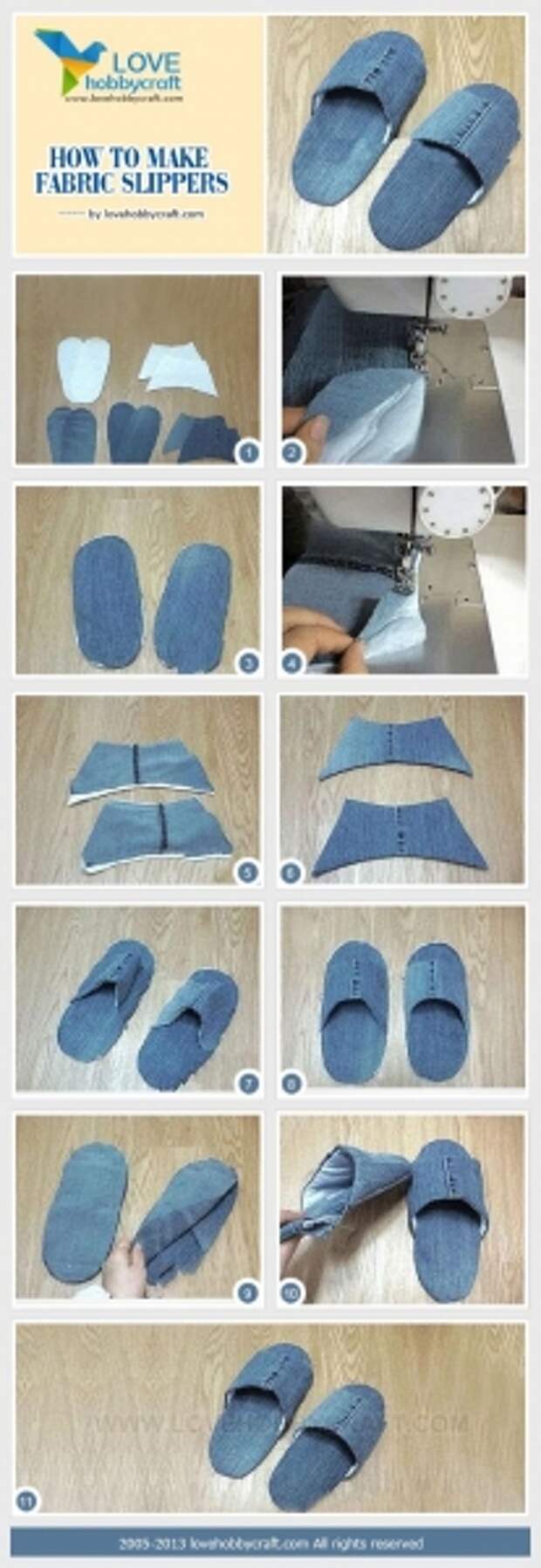 Тапочки из джинсов