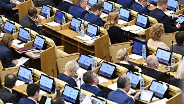 Депутаты на пленарном заседании Государственной Думы. Архивное фото