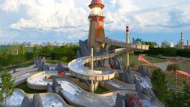 «Остров Мечты» приступил к монтажу водного аттракциона в открытом парке