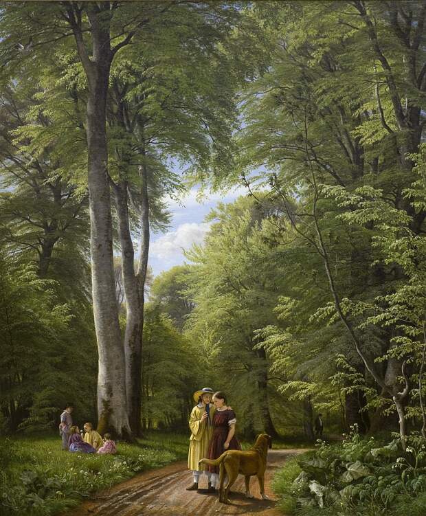 Копенгаген (СМК) Датская национальная галерея - Peter Christian Skovgaard (1817-75) - A Beech Wood in May near Iselingen