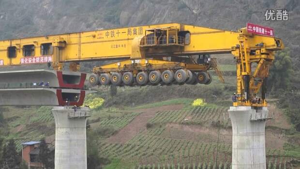 Так строят мосты в Китае! Мостоукладчик. 