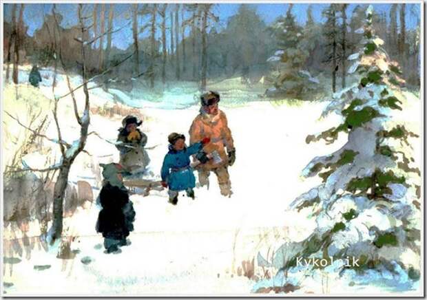 Незнайкин Иван Петрович (Россия 1916) «За ёлкой» 1950-е Незнайкин Иван Петрович (Россия 1916) «За ёлкой» 1950-е