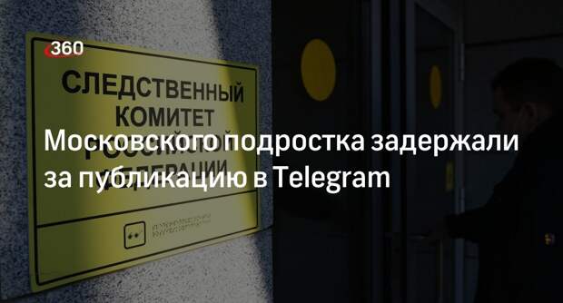 СК: 16-летний москвич написал сообщение с призывом к терроризму в Telegram