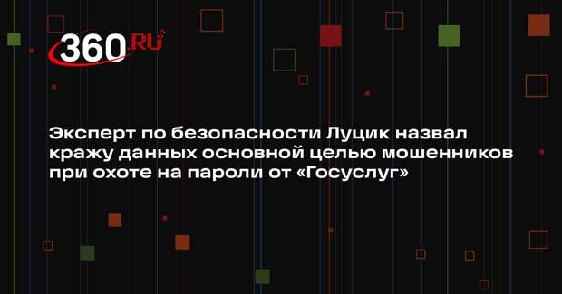 Эксперт по безопасности Луцик назвал кражу данных основной целью мошенников при охоте на пароли от «Госуслуг»