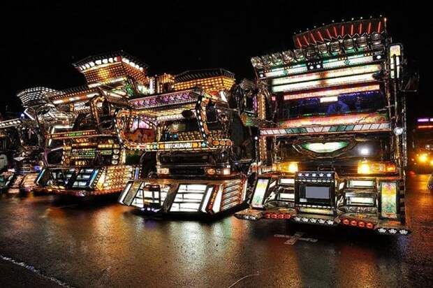 Нарядные японские грузовики Dekotora (Decotora)
