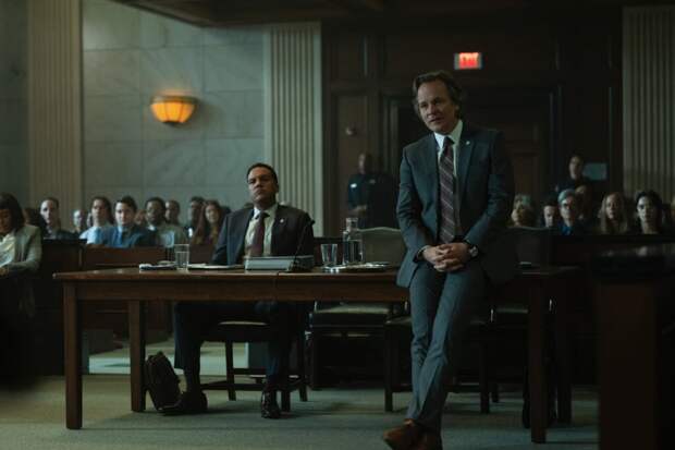 O-T Fagbenle and Peter Sarsgaard in "Presumed Innocent," now streaming on Apple TV+.
