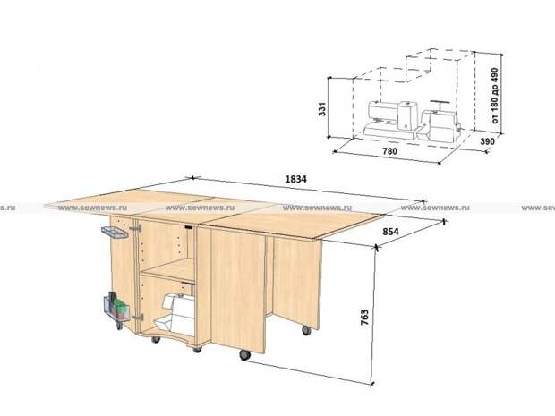 Как сделать стол для раскроя и шитья: рабочее место швеи 7
