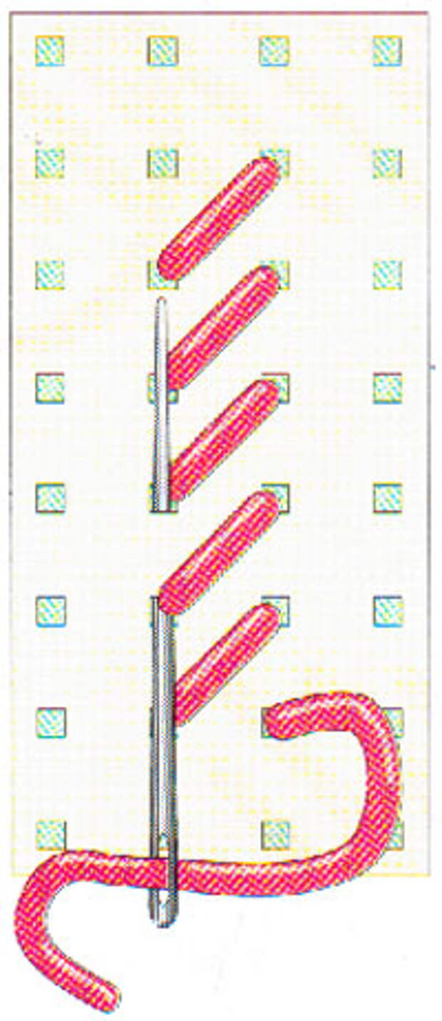 Вышивание крестиком по вертикали. Движение вперед (фото 5)