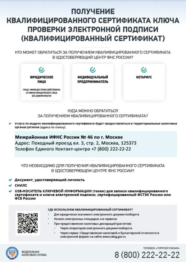Инструкция: как получить квалифицированный сертификат ключа проверки электронной подписи