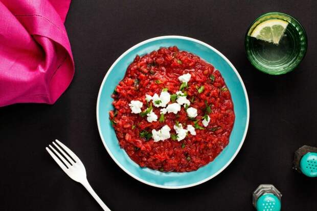 Свекольное ризотто. \ Фото: epicurious.com.