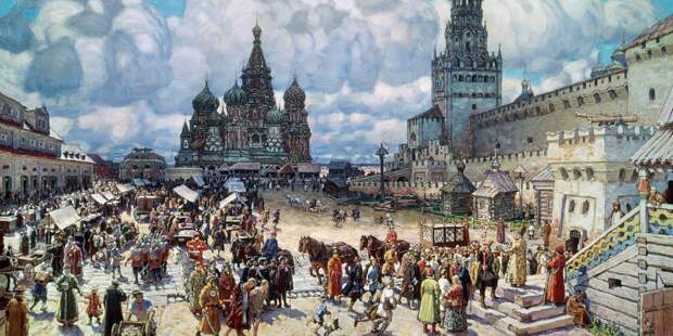 А. Васнецов. Красная площадь во второй половине XVII века. 1925 год