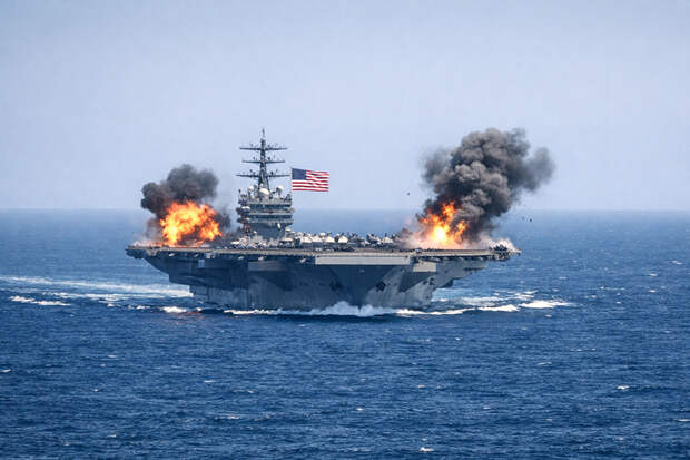 В упор по авианосцу! Иранский ударный беспилотник атаковал авианосец США