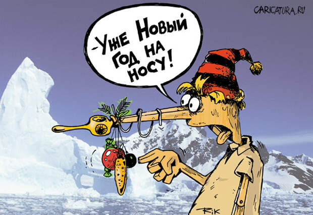 Карикатуры на новогоднюю тему (115 картинок)