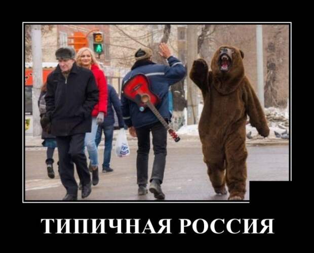 Демотиватор про медведя и Россию
