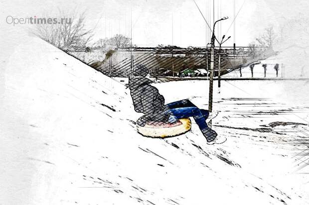 В Орле нет безопасных горок для катания на санках и тюбингах
