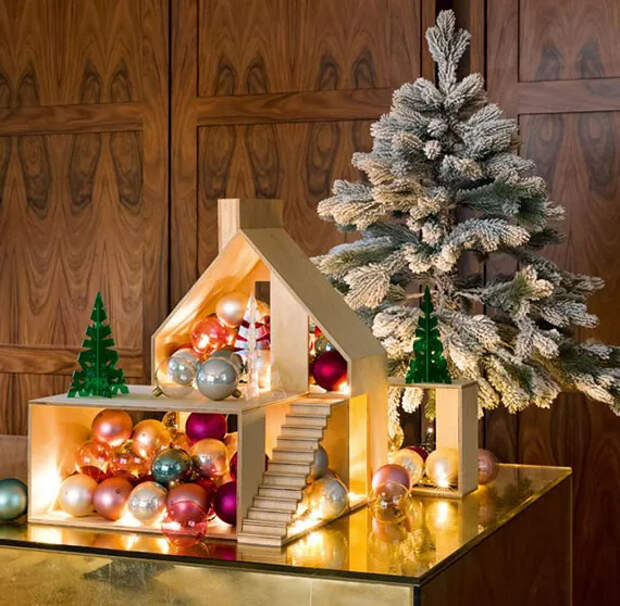 Не только на елку: отличная подборка стильных способов украсить дом новогодними шарами