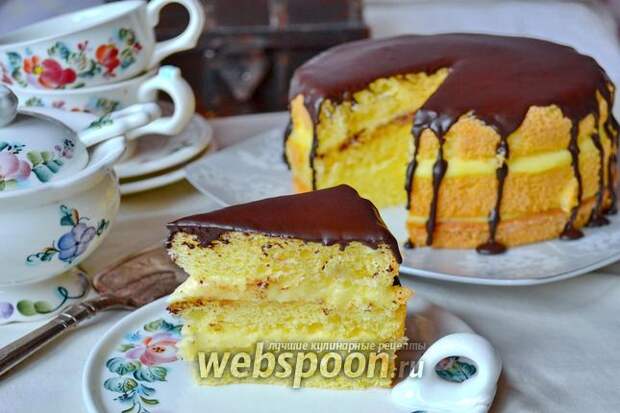 Фото Бостонский кремовый торт (Boston Cream Pie)