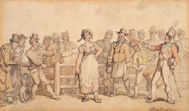 Продажа жены. Томас Роулендсон, ок. 1812-1814 гг. | Фото: deti.mail.ru. Продажа жены. Томас Роулендсон, ок. 1812-1814 гг. | Фото: deti.mail.ru.