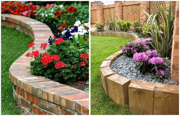 С бордюром намного проще ухаживать за клумбой