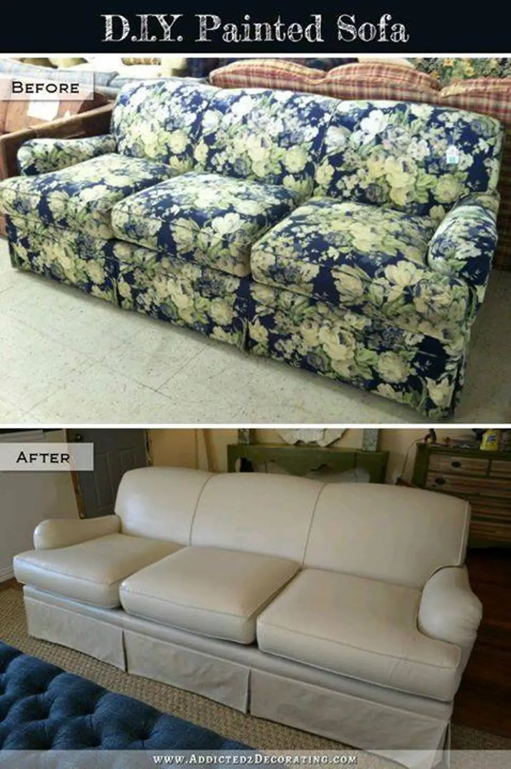 Sofa before after