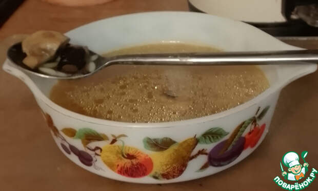 Грибной суп с йогуртом, фасолью, орзо