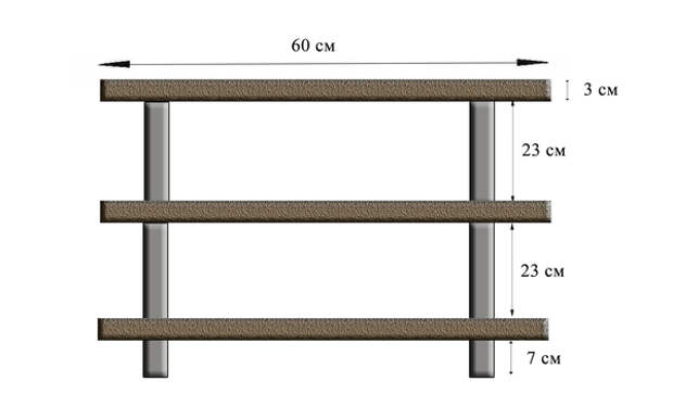 Чертеж обувной полки своими руками