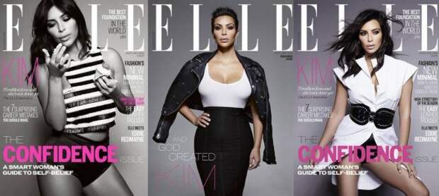 Kim Kardashian ELLE UK 3 Covers