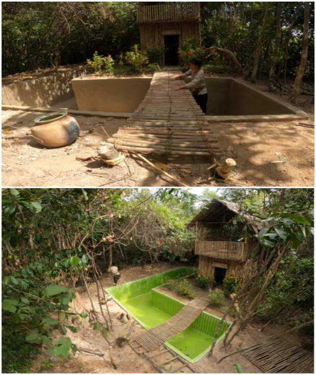 Зеленый цвет и подвесной мостик станут дополнительным украшением двора девушки. Зеленый цвет и подвесной мостик станут дополнительным украшением двора девушки.