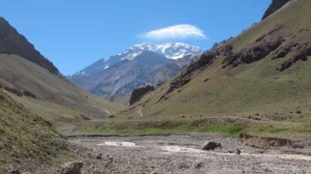 A view up the Horcones Valley at Aconcagua 