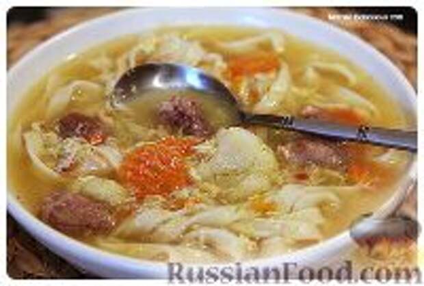 Фото к рецепту: Куриная лапша с овощами и яйцом