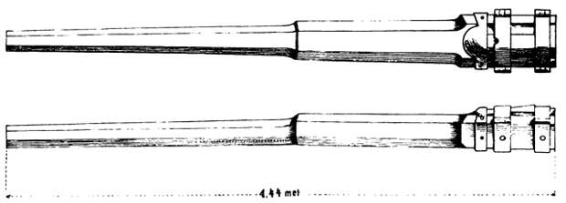 Один из возможных видов гентских пищалей — немецкая ручная пушка в Германском национальном музее в Нюрнберге, конец XIX века. Длина оружия 1,44 м, железный ствол длиной 25,7 см, длиной канала 22,2 см и калибром 35 мм. Sixl - Рибоды: от появления до битвы на Осиновых полях | Военно-исторический портал Warspot.ru