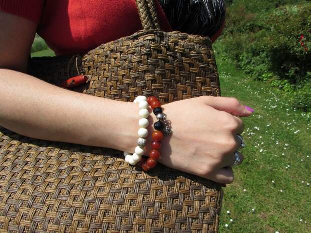 basket bag and handmade bracelets basket bag and handmade bracelets