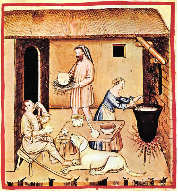 Изготовление сыра XIV век