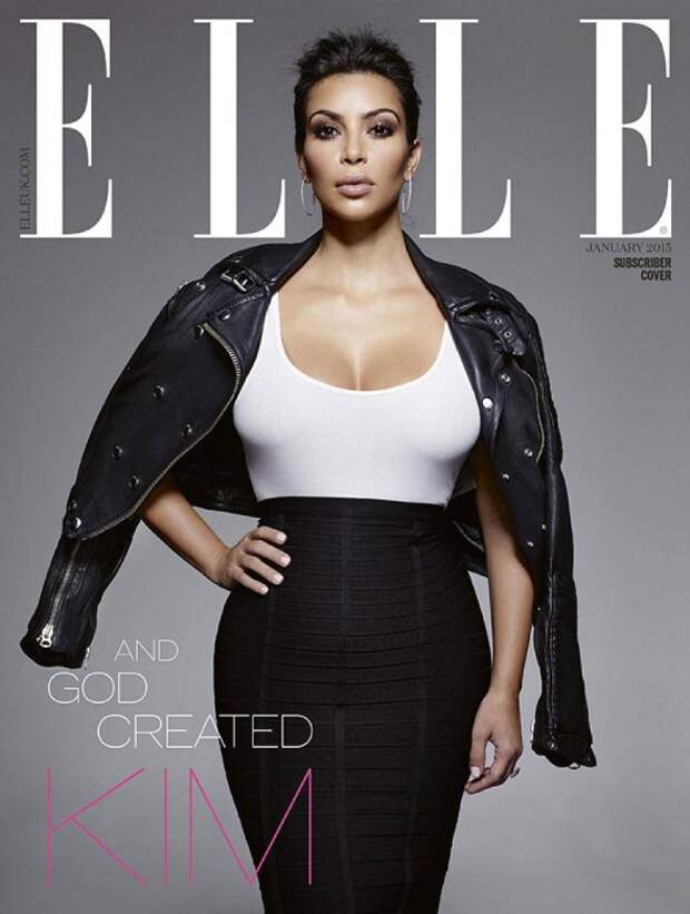 Kim Kardashian ELLE UK 3 Covers In Short Dresses