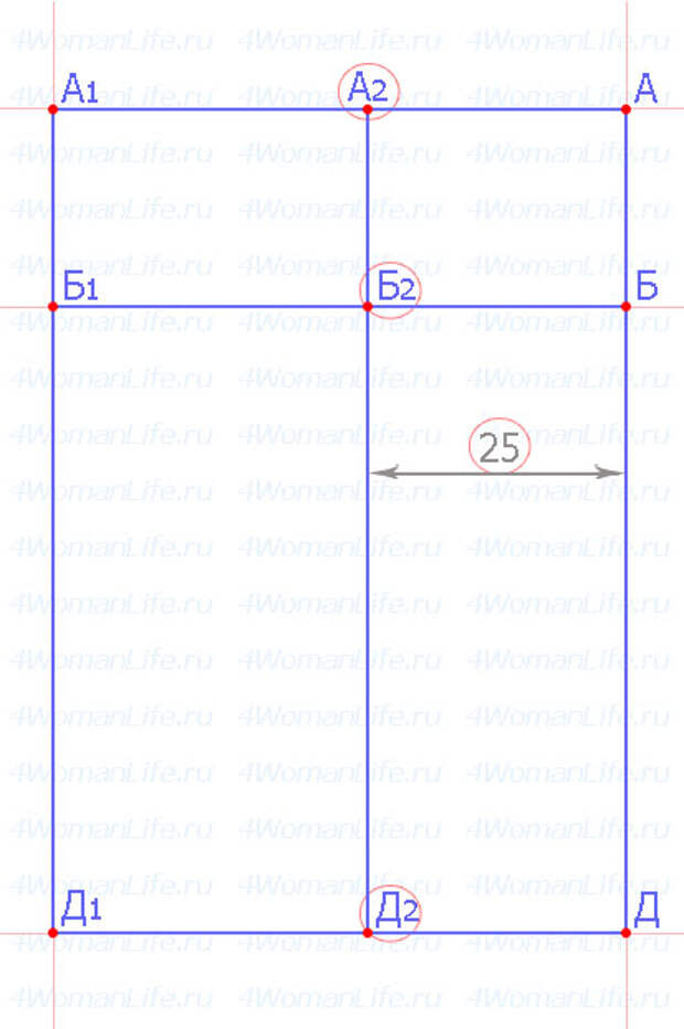Построение выкройки юбки - шаг 3