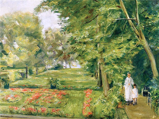 The Artist's Granddaughter with the Governess in the Wannsee Garden. 1923 (666x500, 511Kb)
