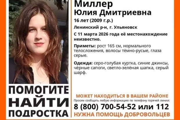 В «ЛизаАлерт» рассказали о поисках пропавшей в Ульяновске 16-летней девушки