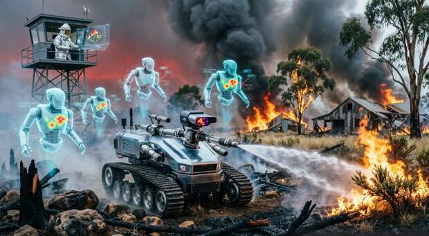В Австралии рой роботов успешно справился с пожаром