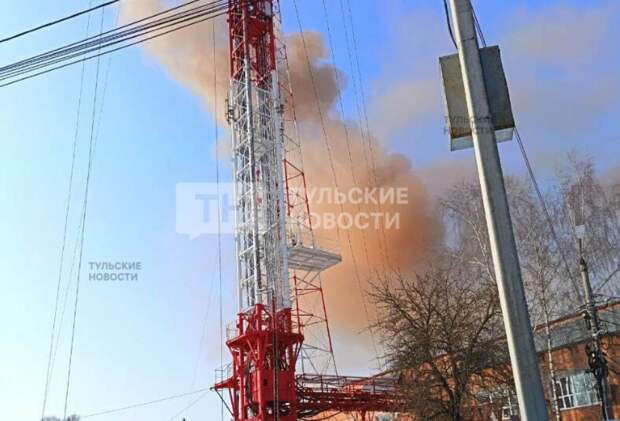 В Туле над Косой горой замечены клубы дыма