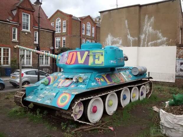 Советский танк Т-34 в Лондоне история, советский танк в лондоне, юмор