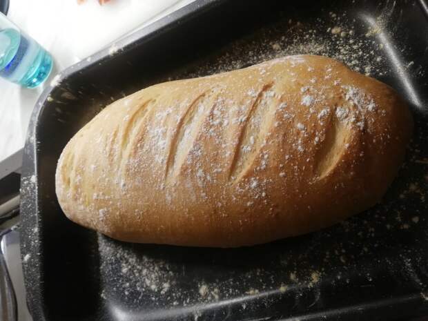 Хлеб, который испёк мой муж. Фото автора.