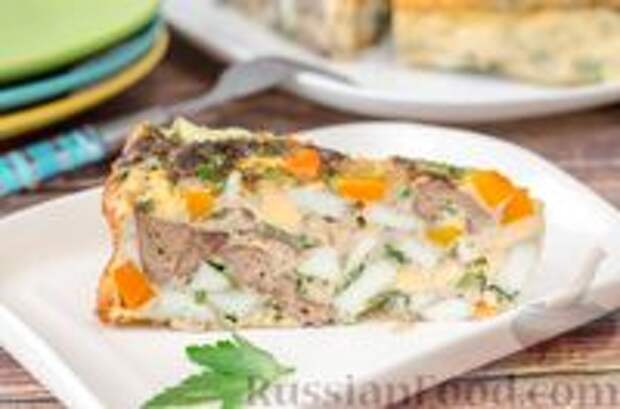 Фото к рецепту: Запеканка из куриной печени с морковью и яйцами