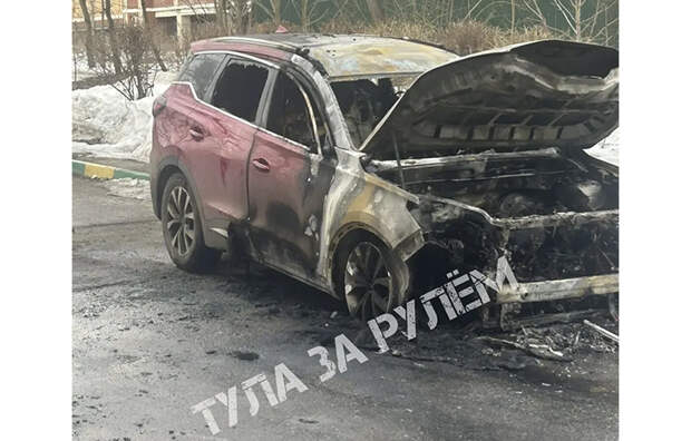 В Туле сгорела иномарка на улице Маргелова