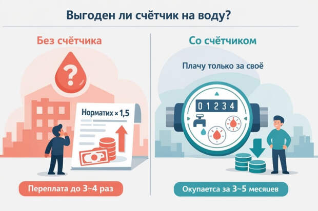 Выгоден ли счётчик на воду в квартире: расчёт экономии и когда он не нужен