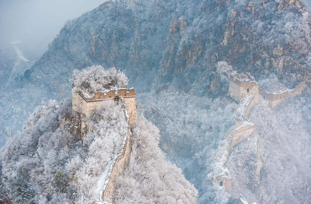Часть Великой китайской стены зимой
