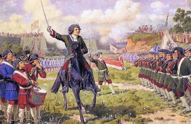 Молодой царь Петр со своими «потешными полками» / Фото: britannica.com Молодой царь Петр со своими «потешными полками» / Фото: britannica.com